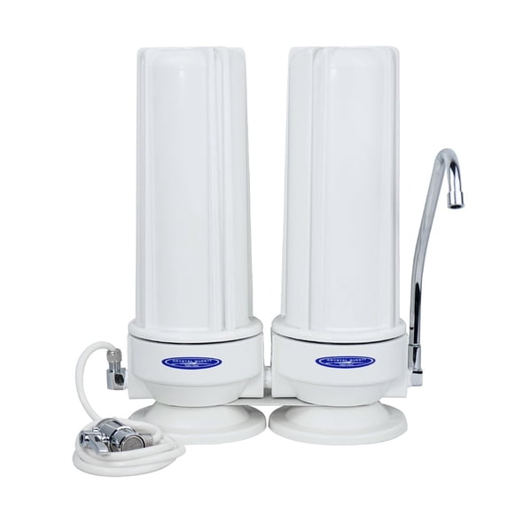 Fluoride Countertop Water Filter System Double White (Polypropylene)