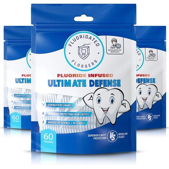 Fluoride Floss Picks - Enhanced Cavity Protection, Unflavored Floss Picks. Shred Resistant Nylon Flossers, 180 Count, Dentist Designed and Backed By Science