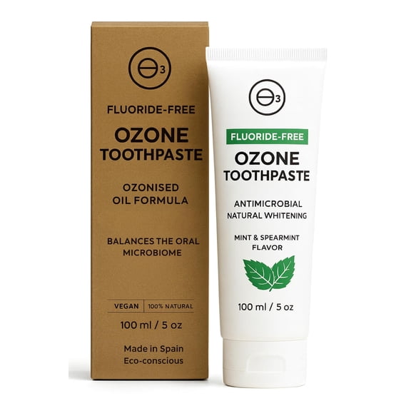 Fluoride Free Natural Toothpaste with Ozonized Oil 100% Natural Sensitive Toothpaste for Adults & Kids Microbiome Friendly Non Fluoride Whitens Teeth and Protects Gums 100 ml 5 oz