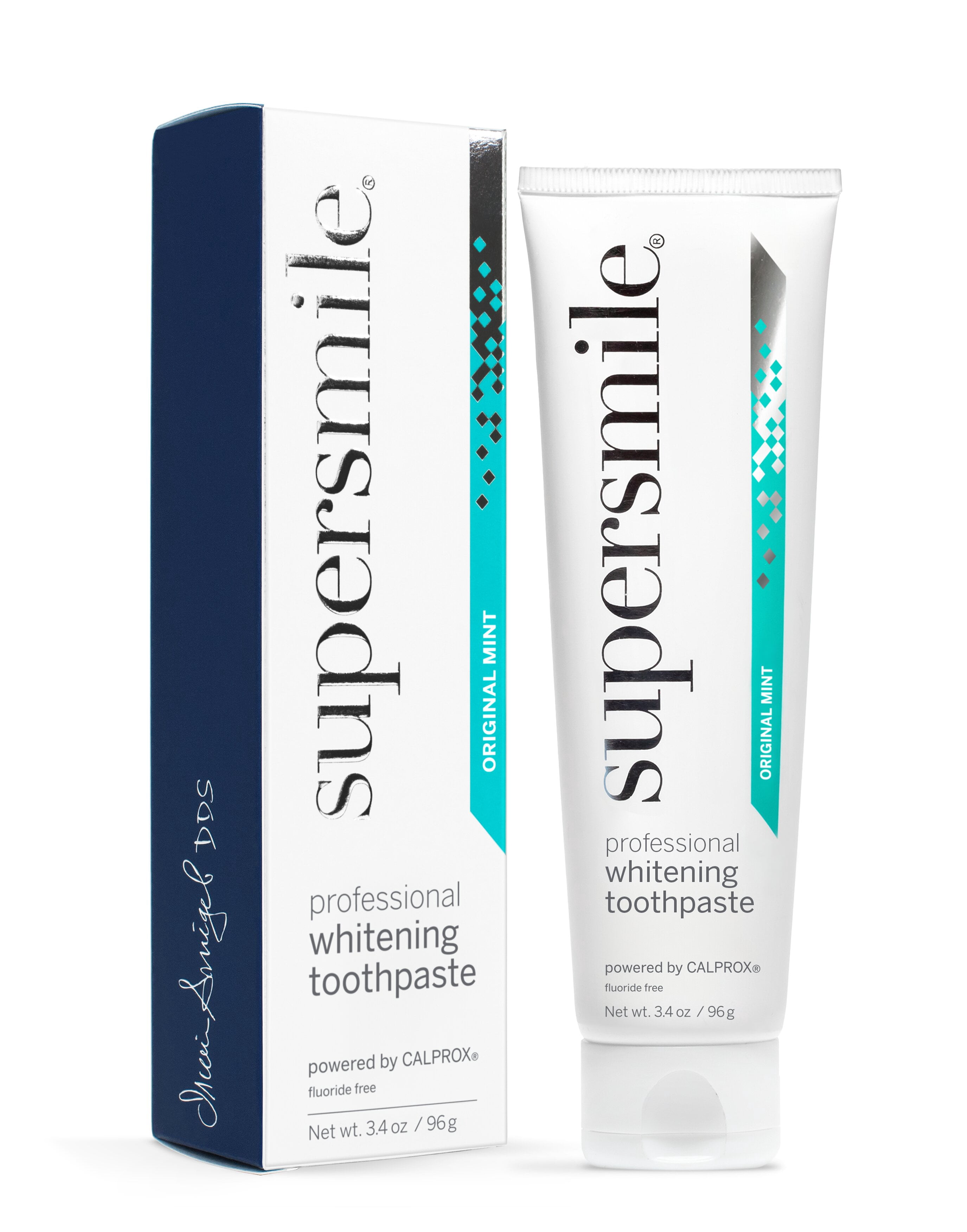 Supersmile Fluoride-Free Whitening Toothpaste – Original Mint, Enamel-Safe Formula, 3.4 oz