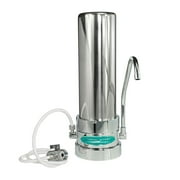 Fluoride Removal | SMART Single Cartridge Countertop Water Filter System Stainless Steel