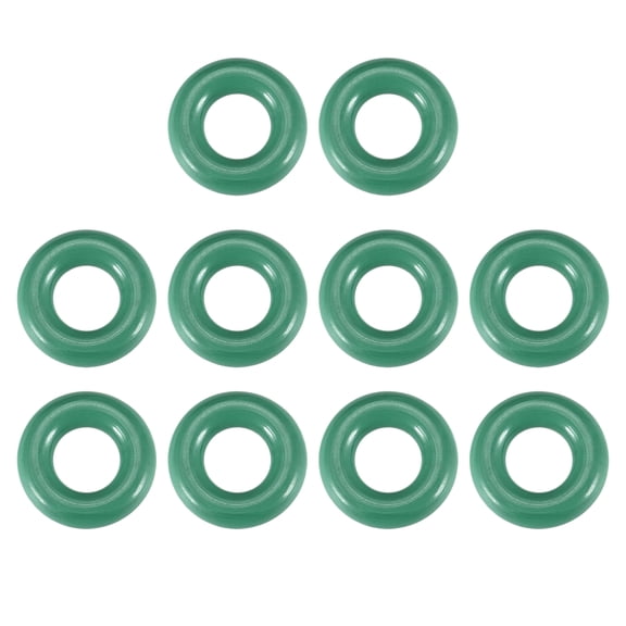 Fluorine Rubber O Rings, 14mm OD, 7mm Inner Diameter, 3.5mm Width, Seal Gasket Green 10 Pcs
