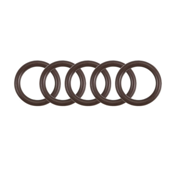 Fluorine Rubber O-Rings 15mm OD 11mm ID 2mm Width FKM Seal Gasket, Brown 5pcs