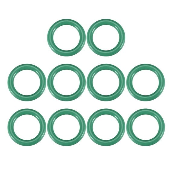 Fluorine Rubber O Rings, 17mm OD, 10mm Inner Diameter, 3.5mm Width, Seal Gasket Green 10 Pcs