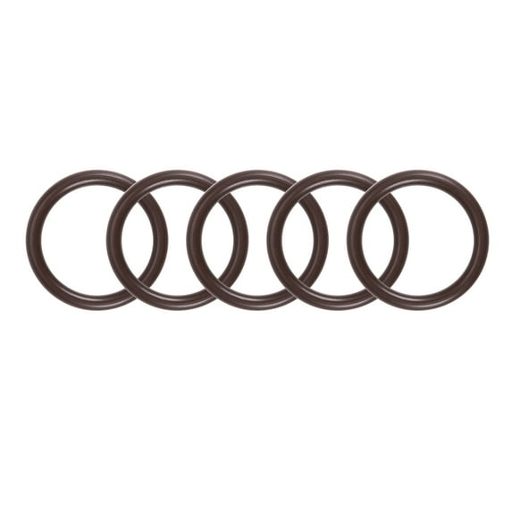 Fluorine Rubber O-Rings 18mm OD 14mm ID 2mm Width FKM Seal Gasket, Brown 5pcs