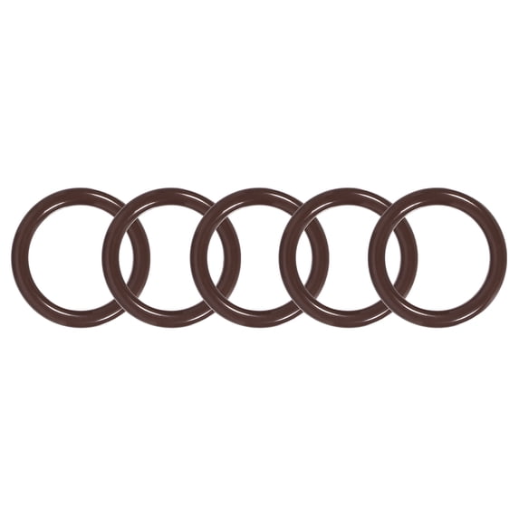 Fluorine Rubber O-Rings 19mm OD 14mm ID 2.5mm Width FKM Seal Gasket, Brown 5pcs