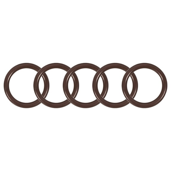 Fluorine Rubber O-Rings 20mm OD 15mm ID 2.5mm Width FKM Seal Gasket, Brown 5pcs