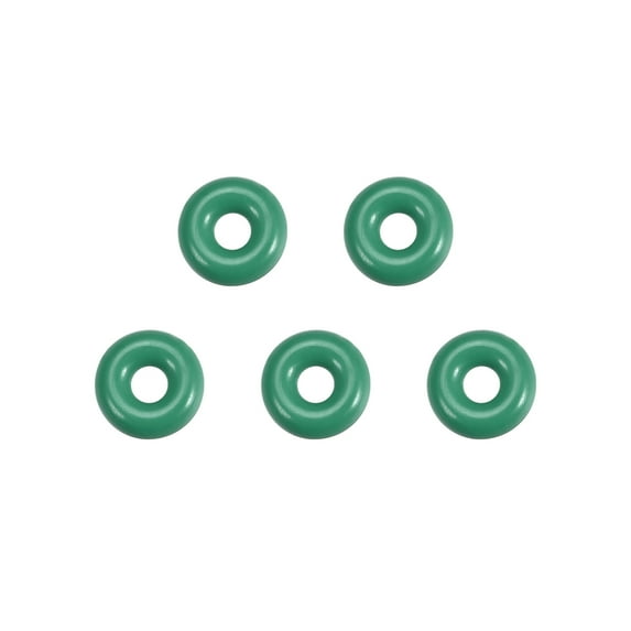 Fluorine Rubber O Rings 7mm OD, 2.2mm Inner Diameter, 2.4mm Width, Seal Gasket Green 5Pcs