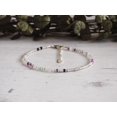 thumbnail image 1 of Fluorite 2mm Rondelle Shape Smooth Cut Beads 7 inch Adjustable Silver Plated Clasp Bracelet for men, women, unisex. Link Chain Stacking Bracelet.|LINK_02900, 1 of 4