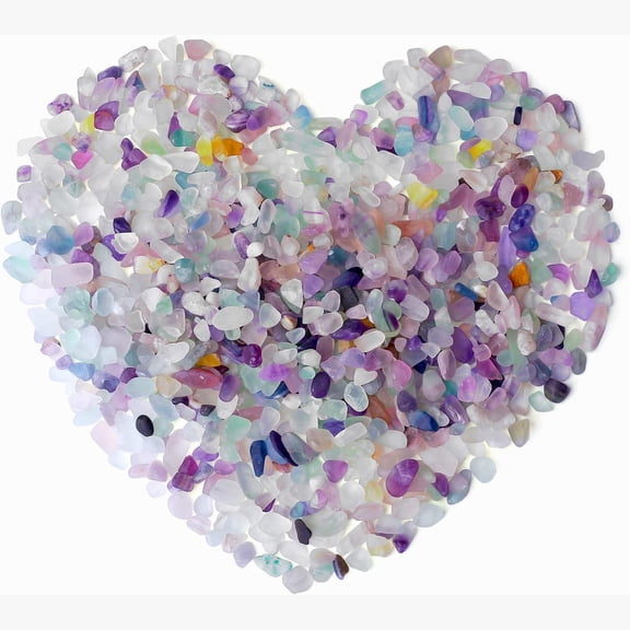 Fluorite Aquarium Gravel Polished Tumbled Stones Crushed Crystal Quartz Gemstone Bulk for Vase Filler Fish Tank Fountain Potted