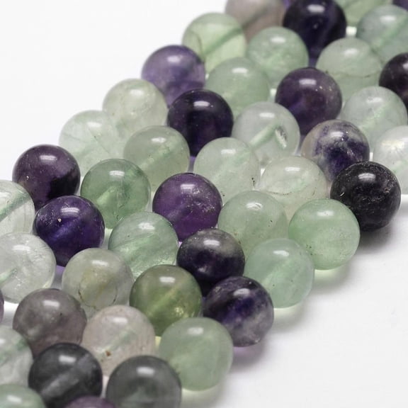 Fluorite Bead Strands Round Grade AB+ 8mm Hole: 1mm about 45~47pcs/strand 14.9 inch~15.1 inch