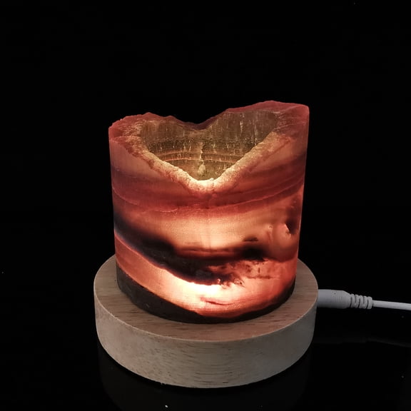 Fluorite Crystal lamp Natural Healing Crystal light Reiki home decoration 0.538kg