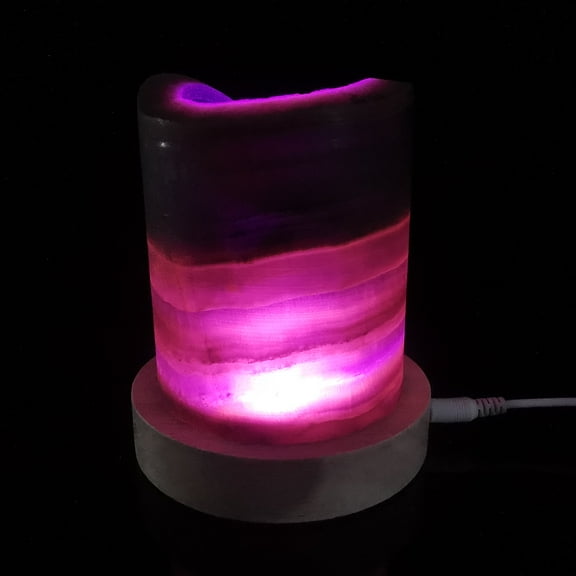 Fluorite Crystal lamp Natural Healing Crystal light Reiki home decoration 0.774kg