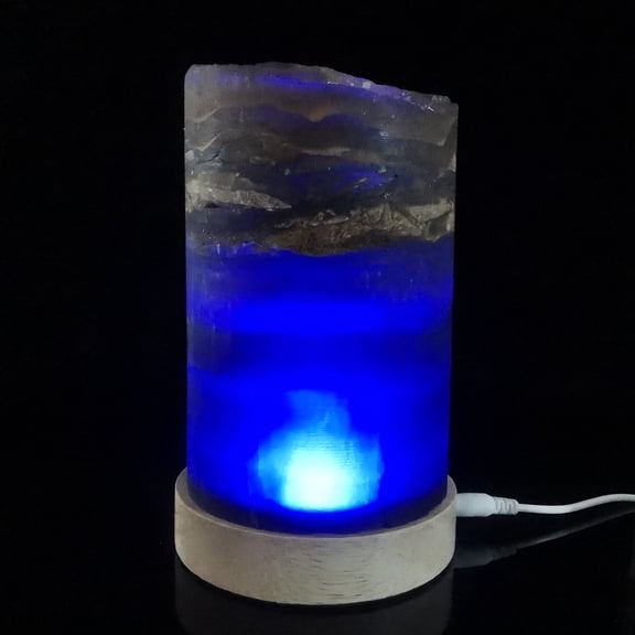 Fluorite Crystal lamp Natural Healing Crystal light Reiki home decoration 1.384kg