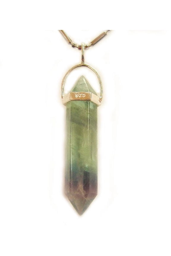 Fluorite Quartz Pendant Colorful Gemstone