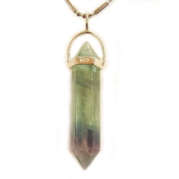 Fluorite Quartz Pendant Colorful Gemstone