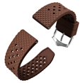 thumbnail image 1 of Fluororubber Watch Band,18mm Quick Release Watch Strap for Men and Women,Brown with Silver Buckle, 1 of 7