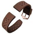 thumbnail image 1 of Fluororubber Watch Band,22mm Quick Release Watch Strap for Men and Women,Brown with Rosegold Buckle, 1 of 7