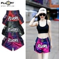 thumbnail image 1 of Fluory Gradient Muay Thai Shorts Colorful Font Line Sportswear for Active Lifestyle Boxing Shorts, 1 of 7