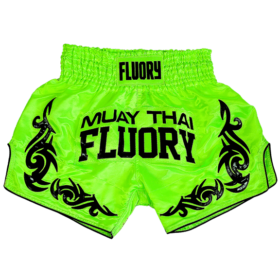 Fluory Muay Thai Shorts Fluorescent Color Fitness Boxing Martial Arts Training Gym Workout Sportswear Men's Compression Shorts
