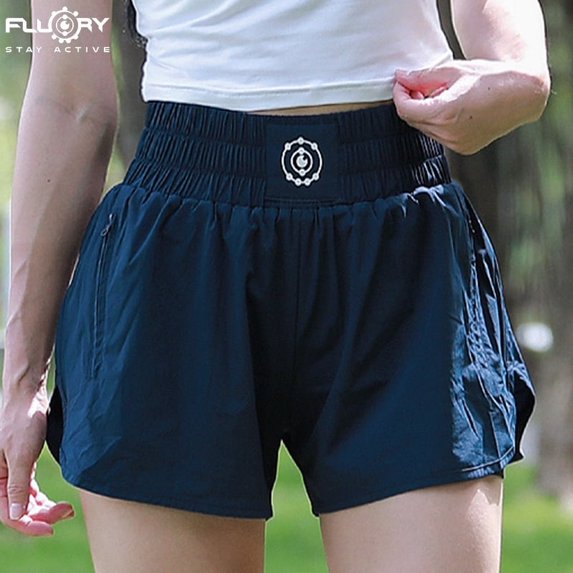 Fluory Sports Pants Muay Thai Shorts Fake Two Pieces Pants Running for Women