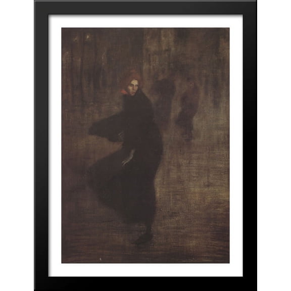 Flurry 28x38 Large Black Wood Framed Print Art by Theophile Steinlen