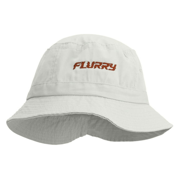 Flurry Embroidered Pigment Dyed Bucket Hat - White OSFM
