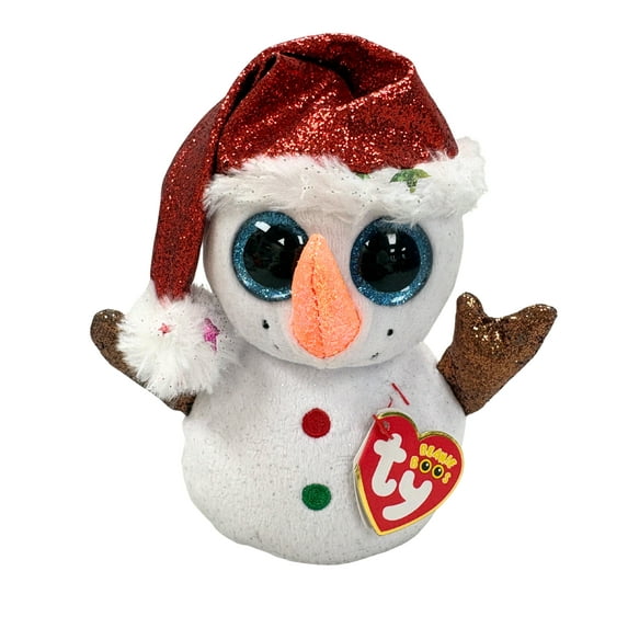 Ty Beanie Boos - Flurry the Snowman – Glitter Eyes - Stuffed Animal