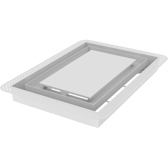 Flush 10x14.25" ABS Wall/Ceiling Vent with Double Channel, White