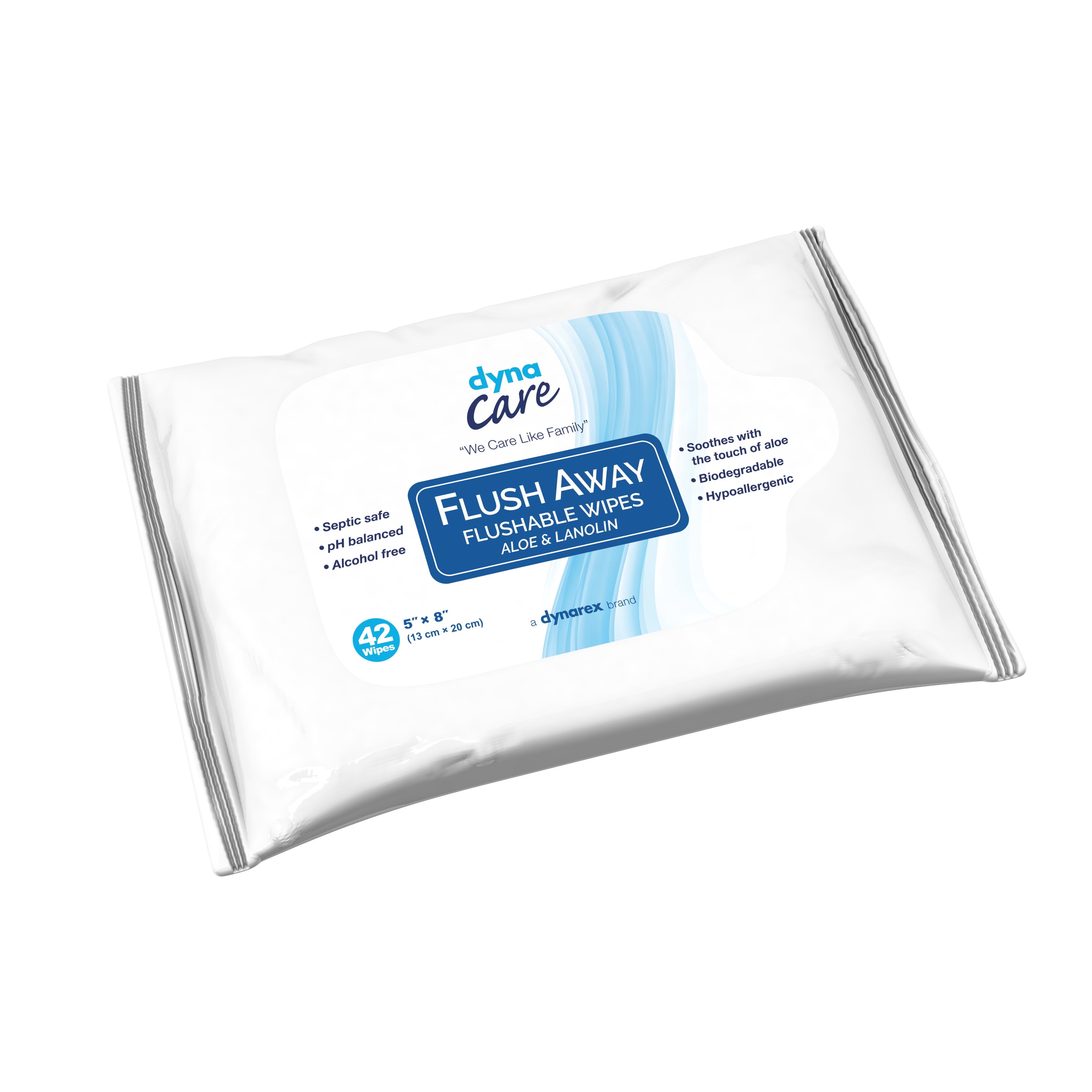 Flush Away Flushable Personal Wipe Soft Pack Water / Propylene Glycol Aloe Scented 42 Wipes per Pack, 12 Packs per Case, 1 Case, 1324 - 504 Total Count