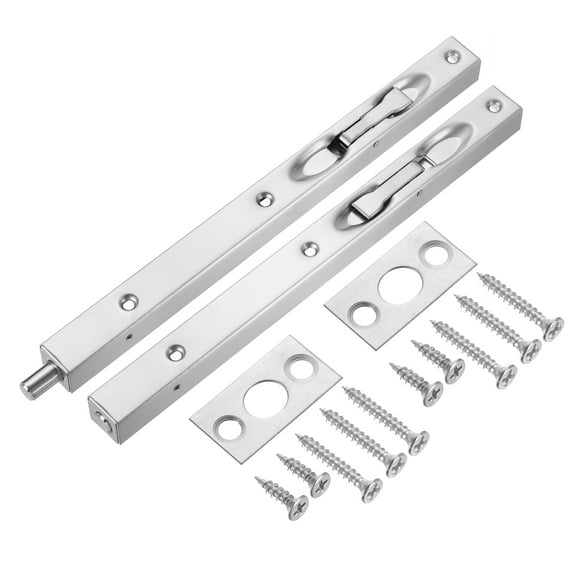 Flush Bolt, 10" 304 Stainless Steel Security Door Guard Latch 2Pack, Silver