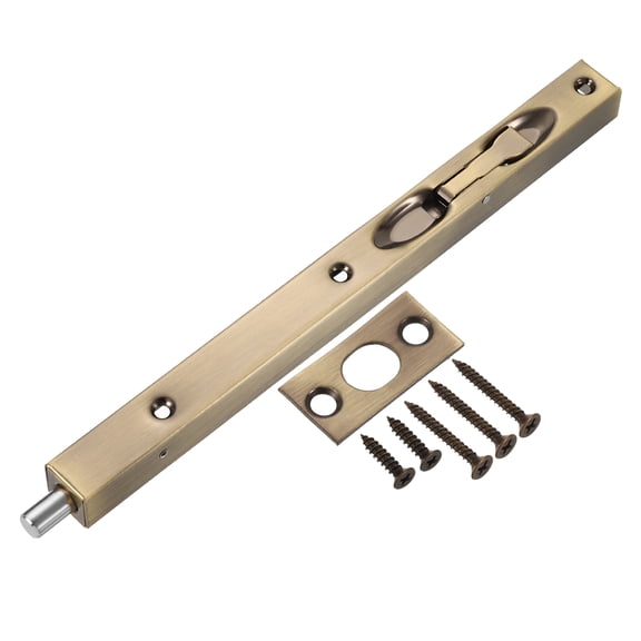 Flush Bolt, 10" Stainless Steel Security Door Guard Latch, Bronze