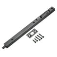 thumbnail image 1 of Flush Bolt, 12-inch Stainless Steel Security Door Guard Lever Action Latch Slide Lock Black, 1 of 6
