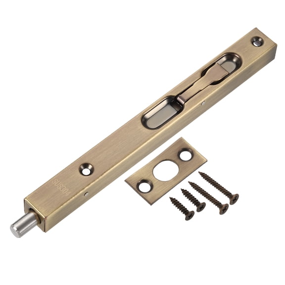 Flush Bolt, 8" 304 Stainless Steel Security Door Guard Latch, Bronze