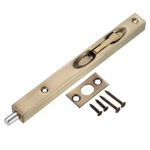 Flush Bolt, 8" Stainless Steel Security Door Guard Latch, Bronze