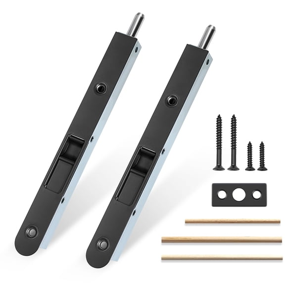 Flush Bolt Door Latch 7 Inch Matte Black 2 Pack For Double Doors Patio Storm Sliding Doors