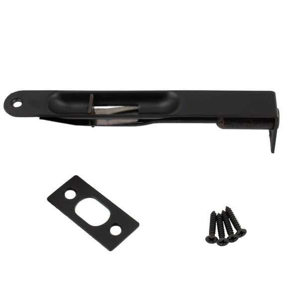 Flush Bolt, Sqaure Corner x Round Corner, 6 Inches, Matte Black by Stone Harbor Hardware