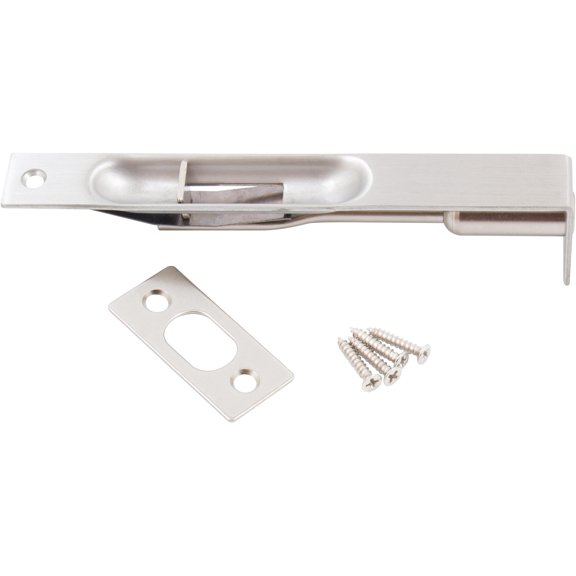 Flush Bolt, Sqaure Corner x Square Corner, 6 Inches, Satin Nickel by Stone Harbor Hardware