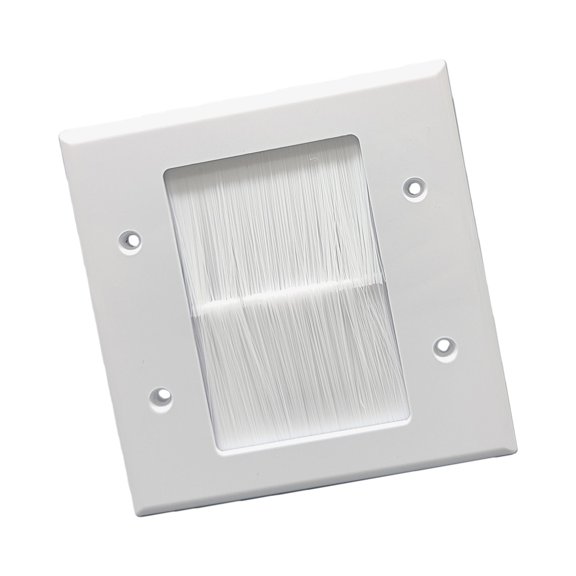 Flush Cable Passthrough Wall Outlet Entry Plate Single Gang