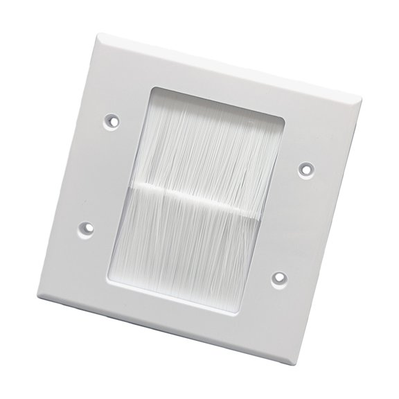 Flush Cable Passthrough Wall Outlet Entry Plate Single Gang
