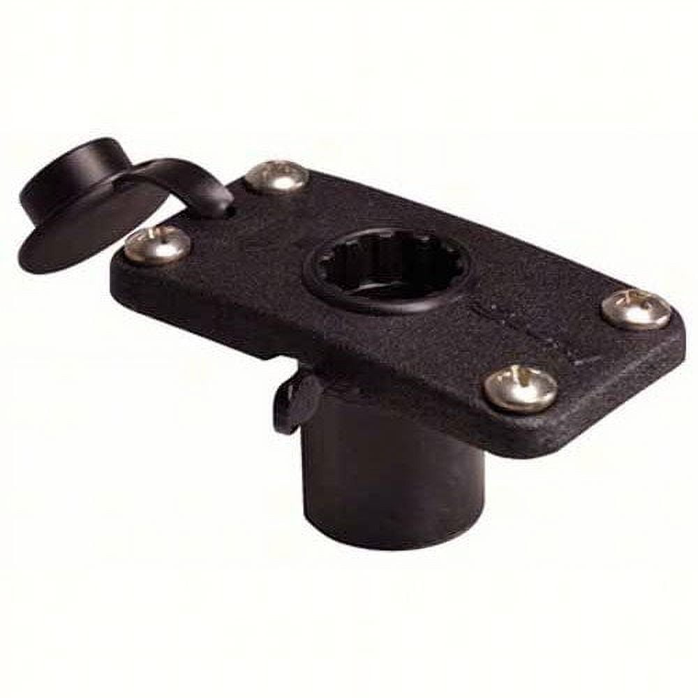 Flush Deck Mount with Rain Cap, Locking, Black