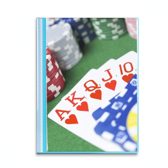Flush Hearts Gambling Poker Photo Book Sheet Protectors Portfolio Binder Folder