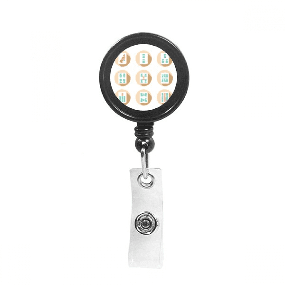 Flush Mahjong Slot Game Art Deco  Fashion Retractable Keychain Badge Holder ID Badge
