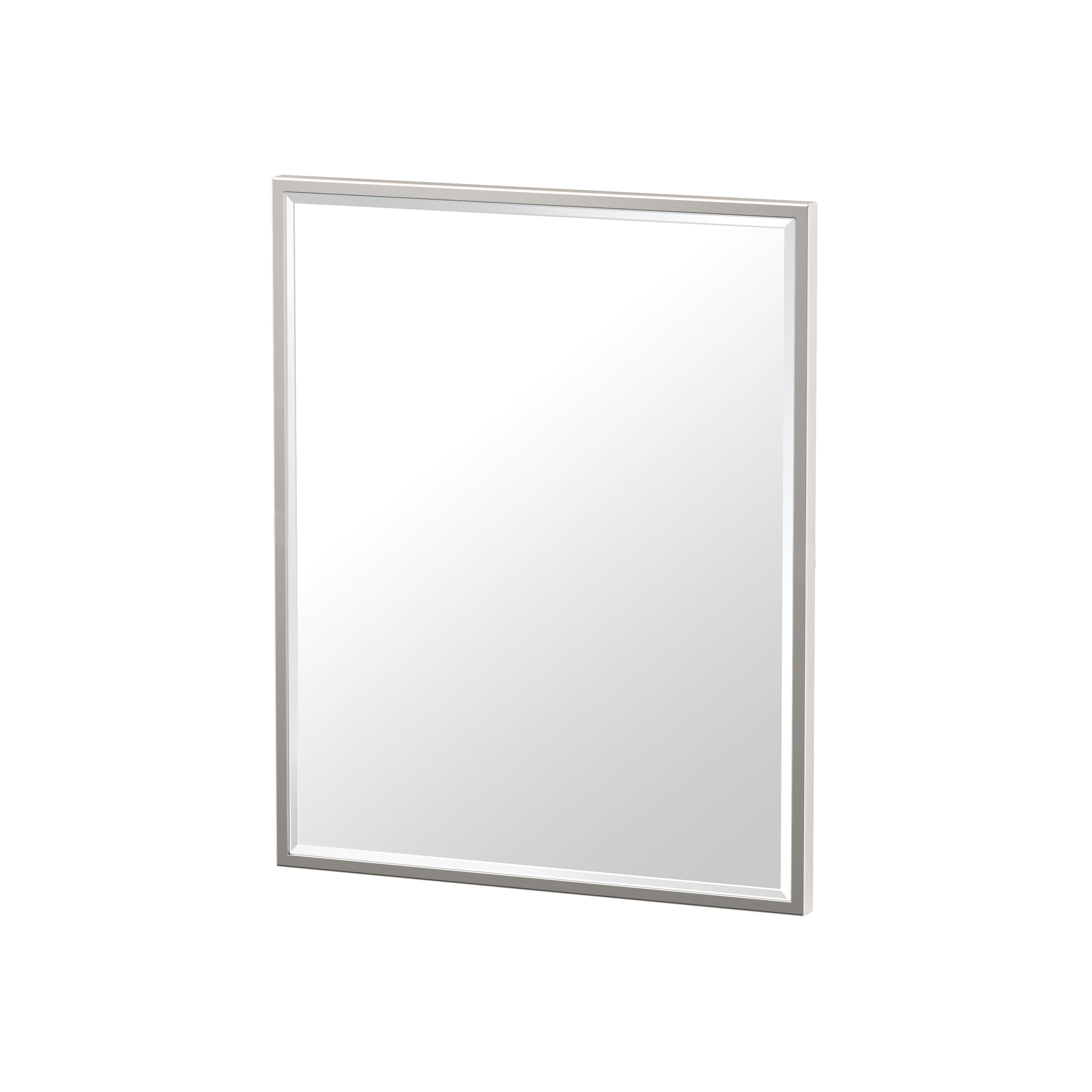 Satin Nickel Rectangular Metal Framed Wall Mirror