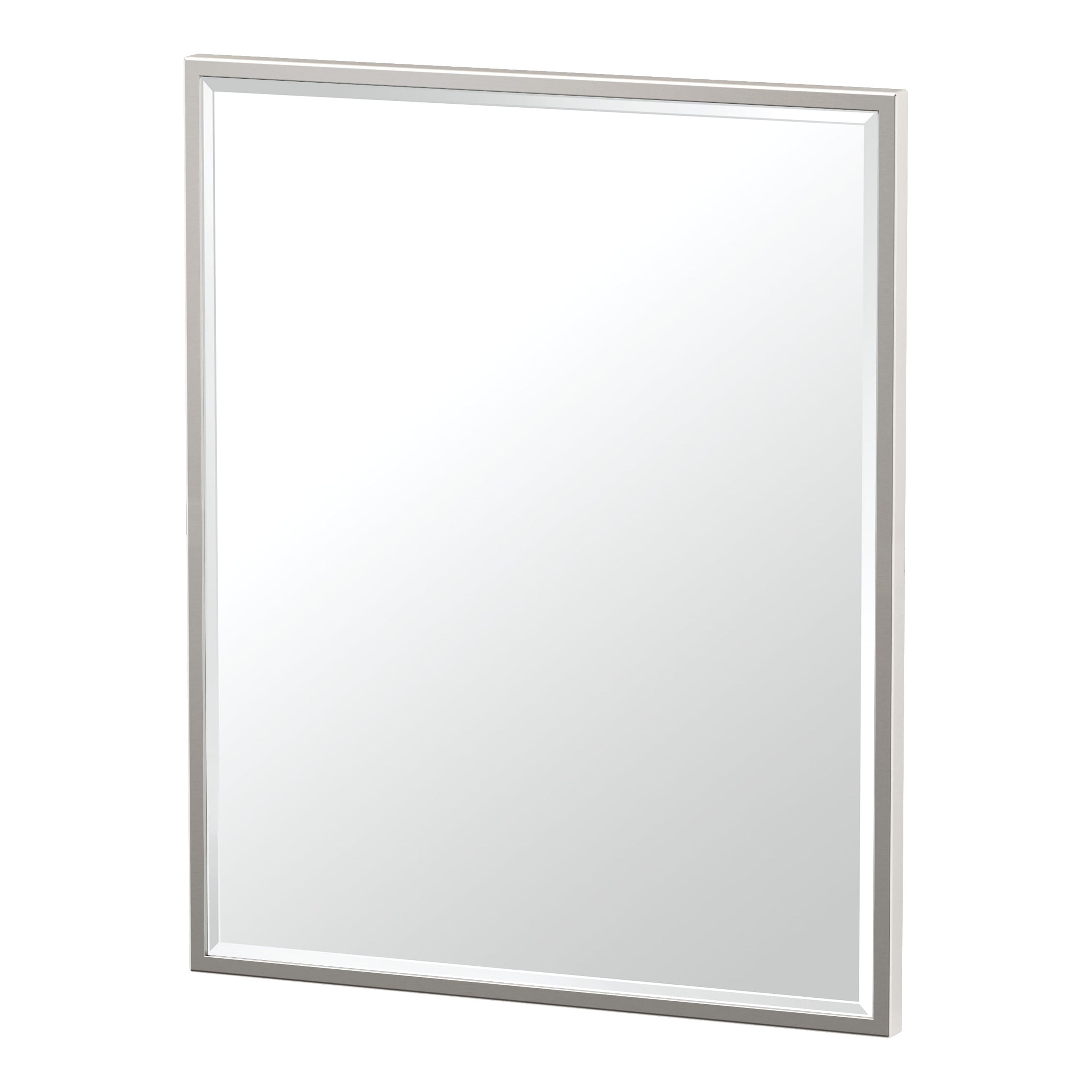 Satin Nickel Rectangular Metal Framed Wall Mirror
