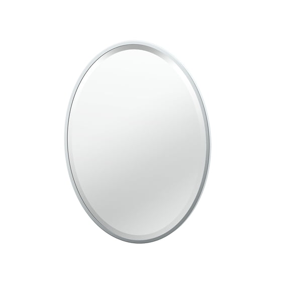 Gatco Flush Mount EZ Hanging 27.5" Framed Oval Mirror, Chrome