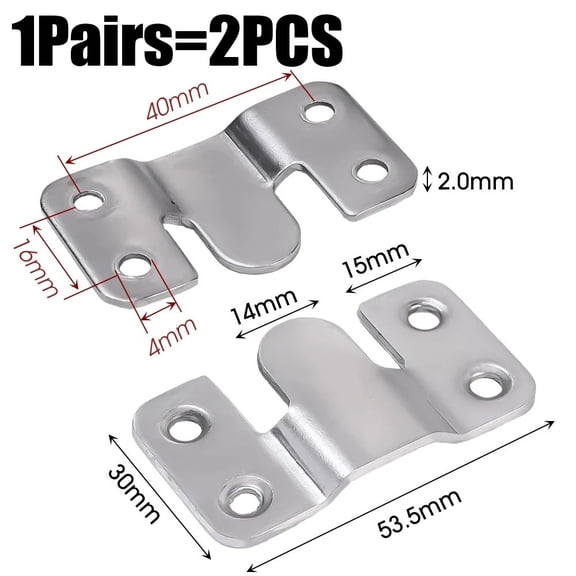 Flush Mount Bracket Interlocking Photo Frame Hook Picture Hanger Z Clip Bracket Display Gallery Wall Mount Hardware