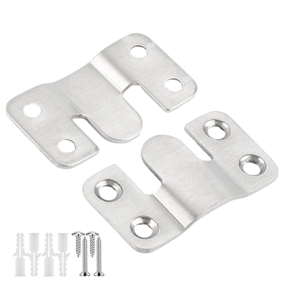Flush Mount Bracket with Screws Sets, Hanging Buckle Kit, Interlocking Heavy Duty Photo Frame Hook, Furniture Connector for Picture Hangers, Art Gallery Wall Mount Hardware, A, Large