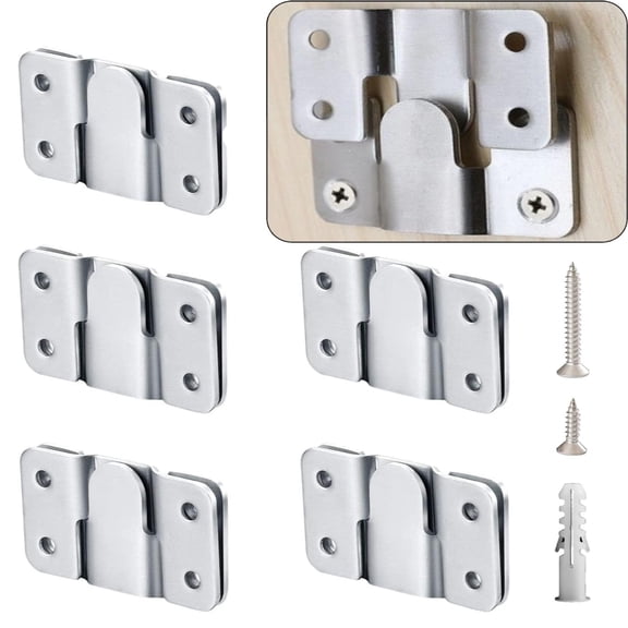 Flush Mount Bracket with Screws,6 Sets of Hanging Buckles,Heavy Duty Interlocking Hook,Furniture Connector