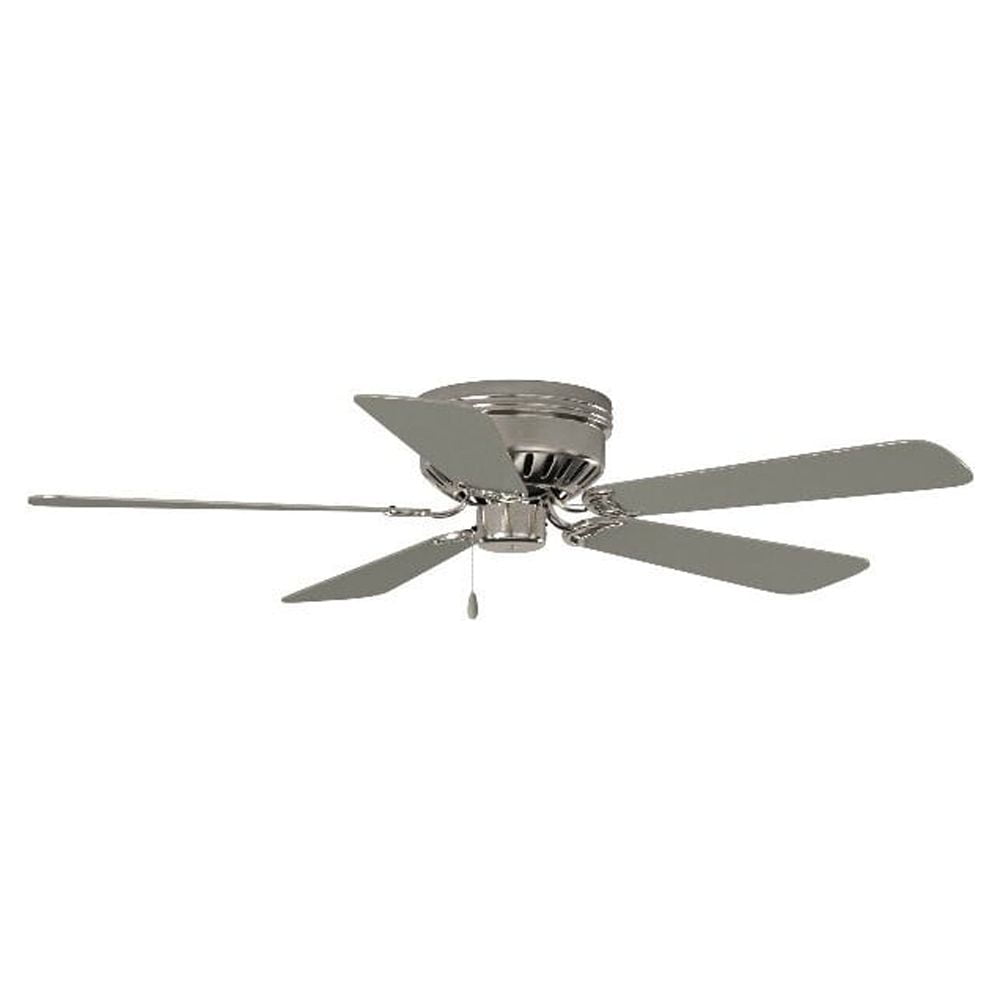 52-Inch Brushed Nickel Low Profile Ceiling Fan with Silver Blades